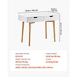 VEVOR Невеликий письмовий стіл з шухлядою Робочий стіл Дерево Білий + Дерево 311808, фото 7