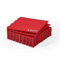 Підлогове покриття для спортзалу VEVOR, 8-шарові поліпропіленові плитки, червоні, що з'єднуються між собою