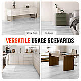 Вінілова плитка для підлоги VEVOR 1220x185 мм, 10 шт., товщина 5,5 мм, світло-сірий колір деревини. Підлога, фото 6