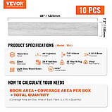 Вінілова плитка для підлоги VEVOR 1220x185 мм, 10 шт., товщина 5,5 мм, світло-сірий колір деревини. Підлога, фото 7