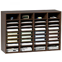 VEVOR Лоток для листів 36 відділень органайзер з МДФ, лоток для документів вінтажний коричневий 997 x 305 x