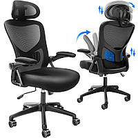 Офісний стілець VEVOR Ергономічний, настільний стілець з регульованим підголовником 60 мм, з підлокітниками з