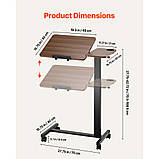 Надліжковий столик VEVOR, мобільний приставний столик, столик для ноутбука з підсклянником 302682, фото 3