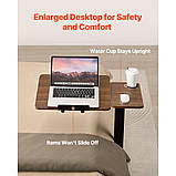 Надліжковий столик VEVOR, мобільний приставний столик, столик для ноутбука з підсклянником 302682, фото 4