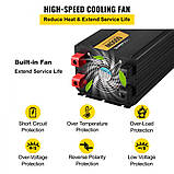 Перетворювач напруги VEVOR Модифікований інвертор синусоїдальної хвилі 6 кВт DC12V до AC230V LCD 305223, фото 6