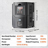 Частотний перетворювач VEVOR VFD 7,5 кВт 220 В 1/3 фази вхід на 3 фази вихід 305224, фото 7