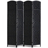 VEVOR Кімнатна перегородка, 4 панелі, ручні складні петлі, чорні 302702