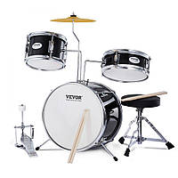 Дитяча барабанна установка VEVOR. Дитяча барабанна установка з 3 предметів з троном чорна 323025