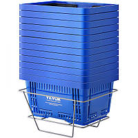 Vevor 315249 Кошик для покупок Портативний кошик для продуктів 12 предметів, 24 л, ручка, підставка, синій