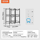 VEVOR Стелаж для пляшок з водою Тримач для глеків для води 3 яруси дворядні 6 пляшок чорний 302812, фото 7