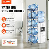 Тримач для глечика для води VEVOR Одноярусна стійка для пляшок з водою 5 пляшок чорного кольору 302809, фото 2