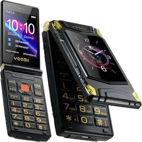 Телефон-розкладачка YeeMI M7+ 4G, Велика батарея 6800mAh, Крупний шрифт, FM, SOS, Великий дисплей 3"