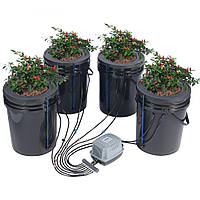 VEVOR Гідропонна система вирощування DWC система вирощування глибоководна культура 20л 4x відро 305427