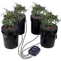 Гідропонна система вирощування VEVOR DWC Глибоководна культура 20 л 4 відра з повітряним насосом 305428