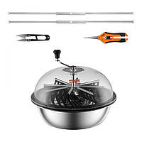 Ручний тример VEVOR 609,6 мм, тример для листя з 3 типами лез з нержавіючої сталі для зрізання вологих/сухих