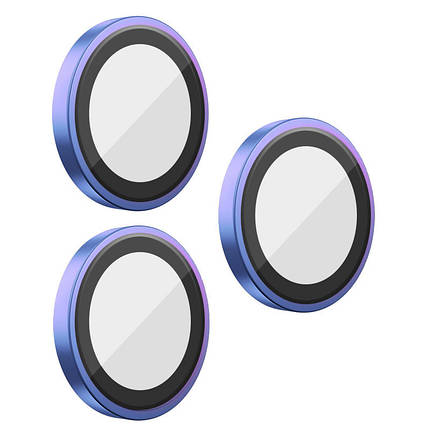 Захисне скло BlueO Metal на камеру для Apple iPhone 16 Pro / 16 Pro Max / 15 Pro / 15 Pro Max Бузковий / Colorful, фото 1
