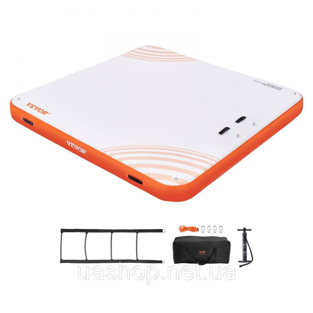 Надувний плавучий док VEVOR, 2,13 х 2,13 м, надувна докова платформа, нековзний водний плавучий доковий, фото 1