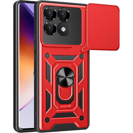 Ударостійкий чохол Camshield Serge Ring для Xiaomi Poco F6 Pro Червоний, фото 1