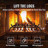Решітка для дров VEVOR 27 дюймів зі сталі з порошковим покриттям, стійка для спалювання дров 323367, фото 5