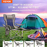 VEVOR шезлонг кемпінг крісло сад крісло пляж лежак розкладний 150кг сірий 323377, фото 2