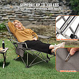 VEVOR шезлонг кемпінг крісло сад крісло пляж лежак розкладний 150кг сірий 323377, фото 3