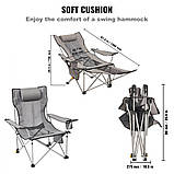 VEVOR шезлонг кемпінг крісло сад крісло пляж лежак розкладний 150кг сірий 323377, фото 5