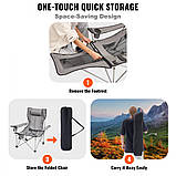 VEVOR шезлонг кемпінг крісло сад крісло пляж лежак розкладний 150кг сірий 323377, фото 7