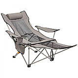 VEVOR шезлонг кемпінг крісло сад крісло пляж лежак розкладний 150кг сірий 323377, фото 9