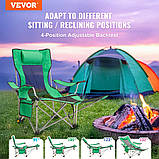 VEVOR шезлонг кемпінг крісло сад крісло пляж лежак розкладний 150кг зелений 323378, фото 2
