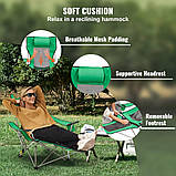 VEVOR шезлонг кемпінг крісло сад крісло пляж лежак розкладний 150кг зелений 323378, фото 4