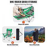 VEVOR шезлонг кемпінг крісло сад крісло пляж лежак розкладний 150кг зелений 323378, фото 7