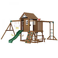 Дерев'яні гойдалки VEVOR 10 в 1, набори для відкритих майданчиків, гірка 1,8 м, верхня фортеця 313495