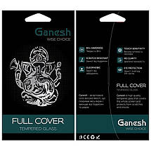 Захисне скло Ganesh (Full Cover) для Apple iPhone 13 / 13 Pro / 14 / 16e (6.1") Чорний, фото 4
