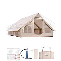 VEVOR 256670 Надувні намети для кемпінгу 4x3x2 м, 5-8 осіб, 300D Oxford Glamping Tent з підключенням до печі,