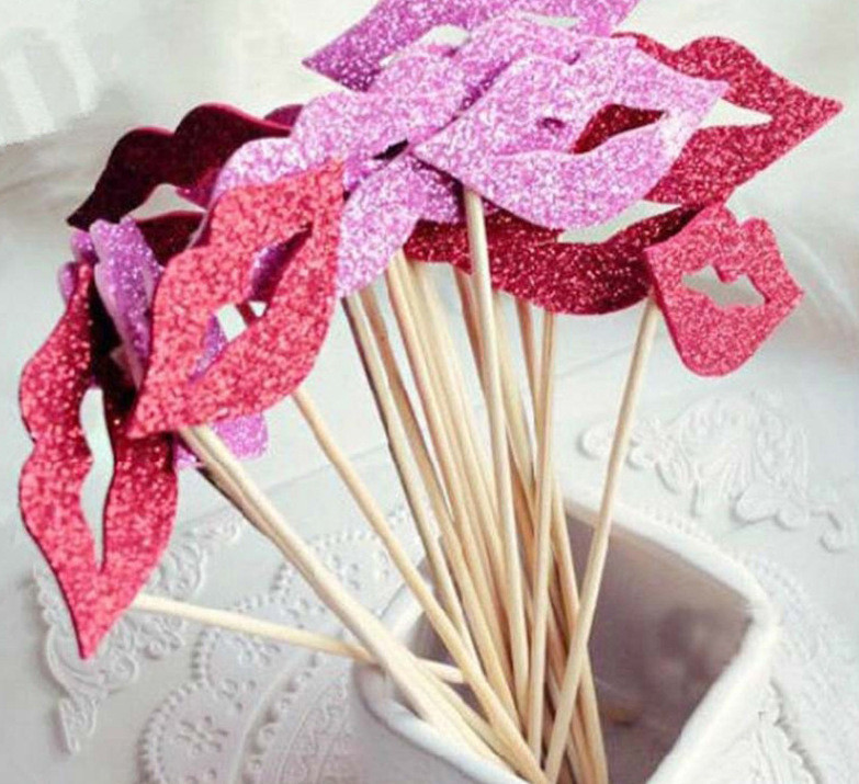 Фотобутафорія Губи 10 штук 75 на 35 мм червоно-рожевий, фото 1