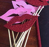 Фотобутафорія Губи 10 штук 75 на 35 мм червоно-рожевий, фото 4