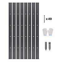 Металевий ландшафтний бордюр VEVOR, 8 упаковок, 183 см, стійкий до іржі, гнучкий, для двору та саду 323431