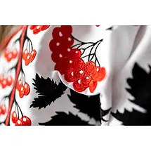 Детское белое платье с пышной фатиновой юбкой и красно черной вышивкой для девочки 116-152, фото 2