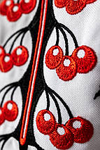 Детское белое платье с пышной фатиновой юбкой и красно черной вышивкой для девочки 116-152, фото 4