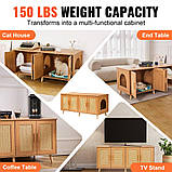 VEVOR котячий туалет кошачий лоток тумба тумба котяча 1,19х0,5х0,55м колір дерева 305704, фото 5