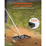 VEVOR Граблі для вирівнювання газону Lawn Care 431x254x2140 мм 300492, фото 2