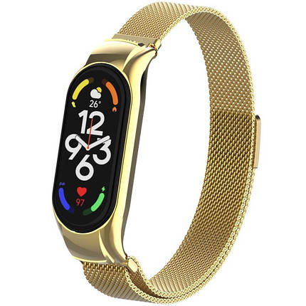 Ремінець Milanese Loop Design для Xiaomi Mi Band 7 Gold, фото 1
