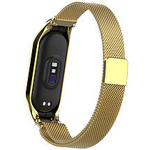 Ремінець Milanese Loop Design для Xiaomi Mi Band 7 Gold, фото 3