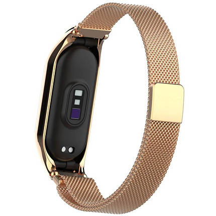 Ремінець Milanese Loop Design для Xiaomi Mi Band 8 Pink Gold, фото 4