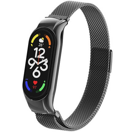 Ремінець Milanese Loop Design для Xiaomi Mi Band 3/4 Чорний, фото 1
