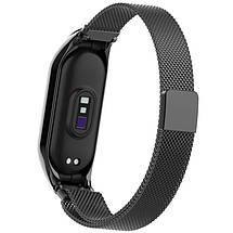 Ремінець Milanese Loop Design для Xiaomi Mi Band 3/4 Чорний, фото 3