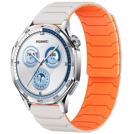 Ремінець Dual-color Magnetic для Smart Watch 22mm Starlight / Orange, фото 1