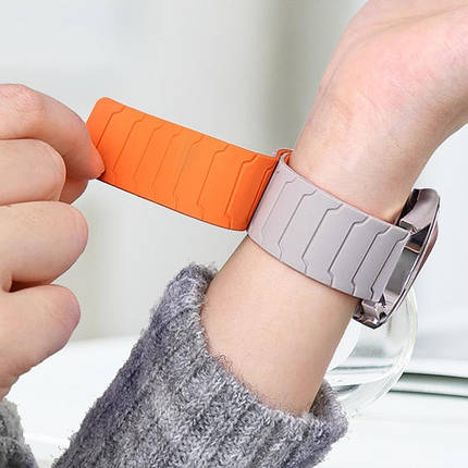Ремінець Dual-color Magnetic для Smart Watch 22mm Starlight / Orange, фото 3