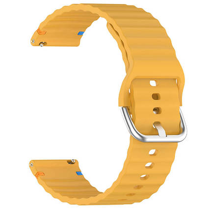 Силіконовий ремінець Wavy для Smart Watch 22mm Dark Yellow, фото 3