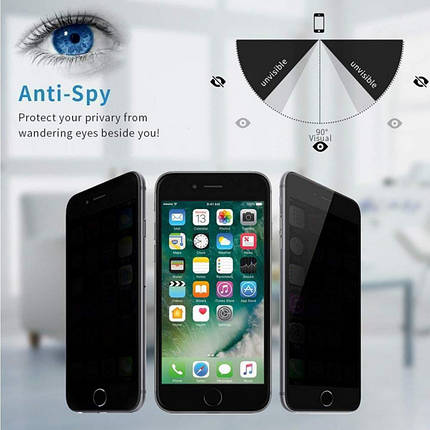 Захисне скло Privacy 5D (тех.пак) для Apple iPhone 11 Pro / X / XS (5.8") Чорний, фото 3